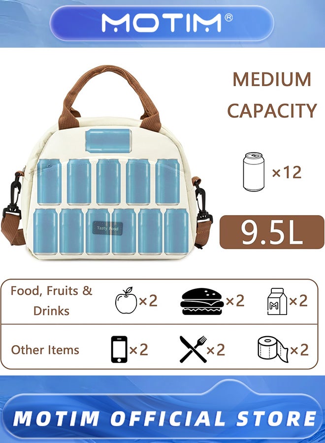 موتيم حقائب غداء متعددة الوظائف مع جيب أمامي كبير السعة، حقيبة غداء قابلة لإعادة الاستخدام للعمل والنزهات والمدرسة والسفر - Image 4