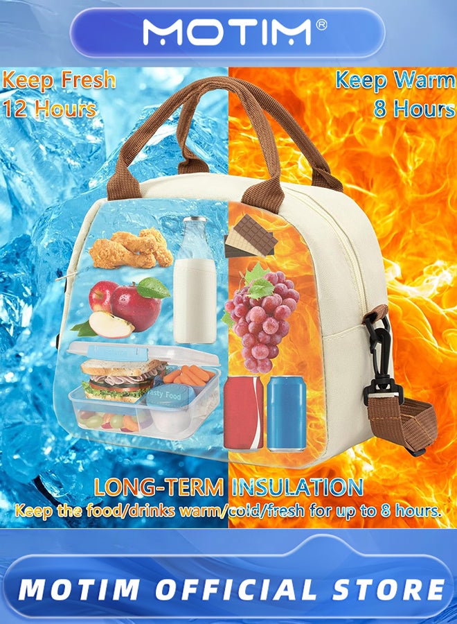موتيم حقائب غداء متعددة الوظائف مع جيب أمامي كبير السعة، حقيبة غداء قابلة لإعادة الاستخدام للعمل والنزهات والمدرسة والسفر - Image 3