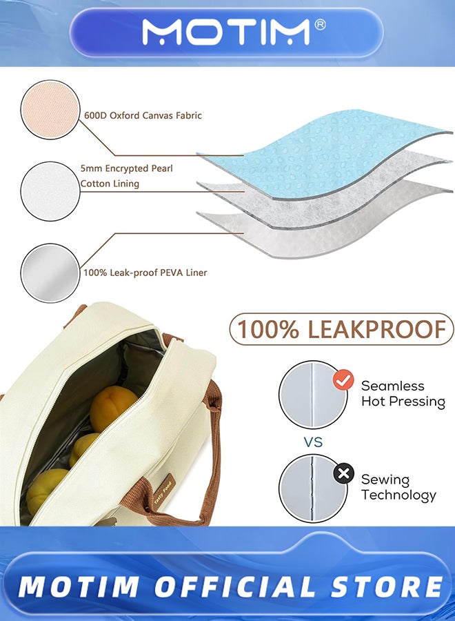 موتيم حقائب غداء متعددة الوظائف مع جيب أمامي كبير السعة، حقيبة غداء قابلة لإعادة الاستخدام للعمل والنزهات والمدرسة والسفر - Image 2