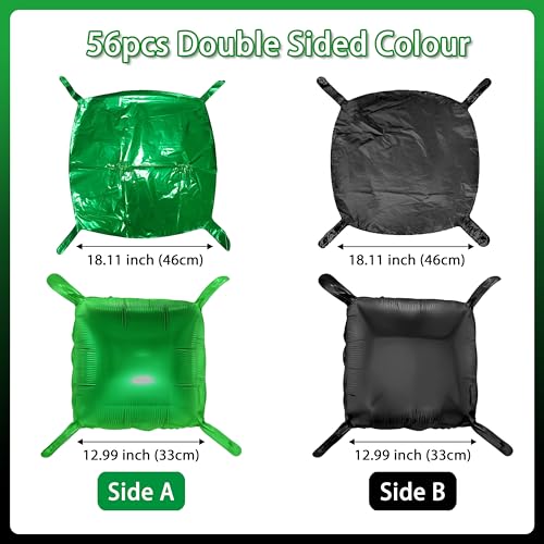 HOMEZZO Pixel Party Square Balloon Wall Backdrop 56 PCS Green Black Foil Metallic Double Side Cube Ballloon Arch Kit for Birthday Photo Booth Party Decorations - Image 3