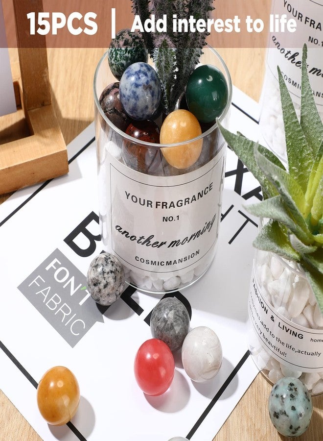 Nuenen 15 Pcs Gemstone Sphere Balls 1 Inch Polished Crystal Sphere Bulk Multi Style Witch Ball Tones Gemstones Pocket Palm Crystals for Witchcraft Meditation Reiki Balancing - Image 4