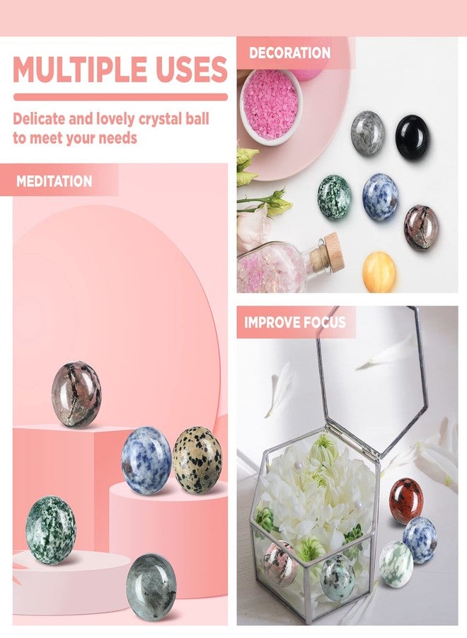 Nuenen 15 Pcs Gemstone Sphere Balls 1 Inch Polished Crystal Sphere Bulk Multi Style Witch Ball Tones Gemstones Pocket Palm Crystals for Witchcraft Meditation Reiki Balancing - Image 3