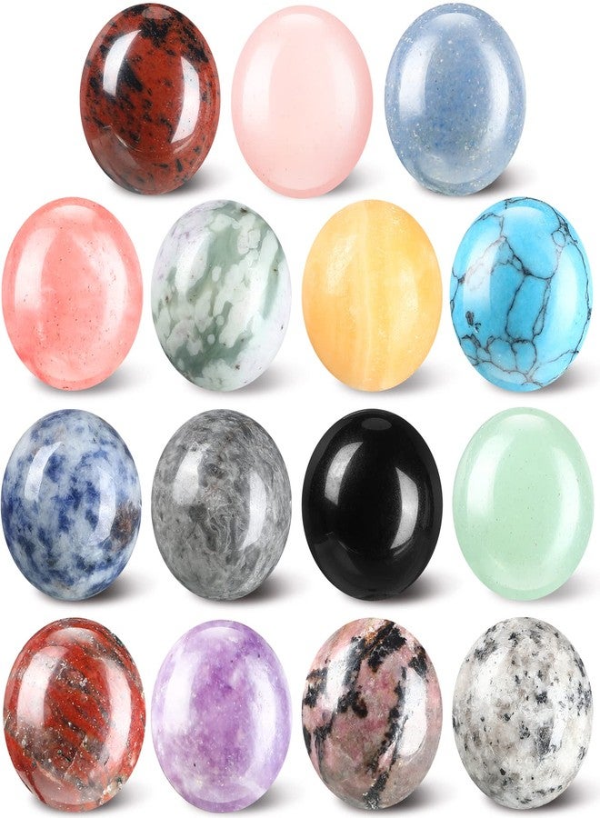 Nuenen 15 Pcs Gemstone Sphere Balls 1 Inch Polished Crystal Sphere Bulk Multi Style Witch Ball Tones Gemstones Pocket Palm Crystals for Witchcraft Meditation Reiki Balancing - Image 1