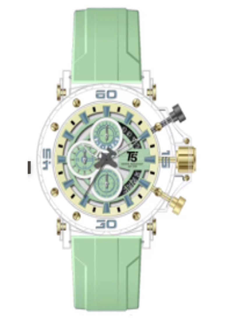 T5 - T5 Men's Chronograph Silicone strap Transparent Watch - Image 1