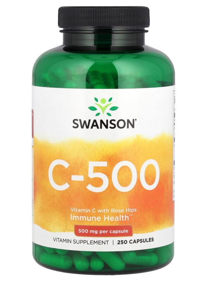 SWANSON C-500 Vitamin C With Rose Hips 500 mg 250 Capsules