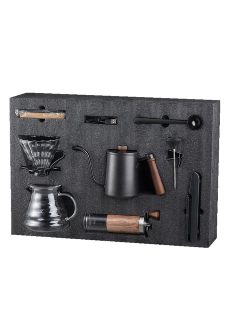 8pcs hand brewed coffee set coffee gift box coffee pot hand brewed set portable hand grinder coffee appliance set - Image 1
