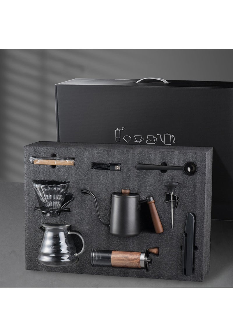 8pcs hand brewed coffee set coffee gift box coffee pot hand brewed set portable hand grinder coffee appliance set - Image 2