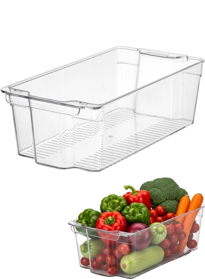 منظم ثلاجة شفاف كبير STYLE STACKABLE ORGANIZER مقاس 333×160×100 مم، حاوية تخزين بلاستيك BPA Free لتنظيم الفواكه والخضروات داخل الثلاجة والديب فريزر، صندوق تخزين متعدد الاستخدامات مناسب لترتيب الرفوف والدولاب والمطبخ، سلة تخزين مساحة كبيرة شفافة ULTRA CLEAR لسهولة رؤية المحتويات، حافظة تنظيم للمؤن Pantry Organizer وسلة ترتييب للمشروبات والمواد الغذائية والخضار، مناسبة للمطبخ والحمام وغرفة الغسيل والمكتب، سهلة الحمل والتنظيف، تصميم عملي قابل للتكديس Space Saving لتنظيم المنزل بشكل احترافي ومثالي - Image 1