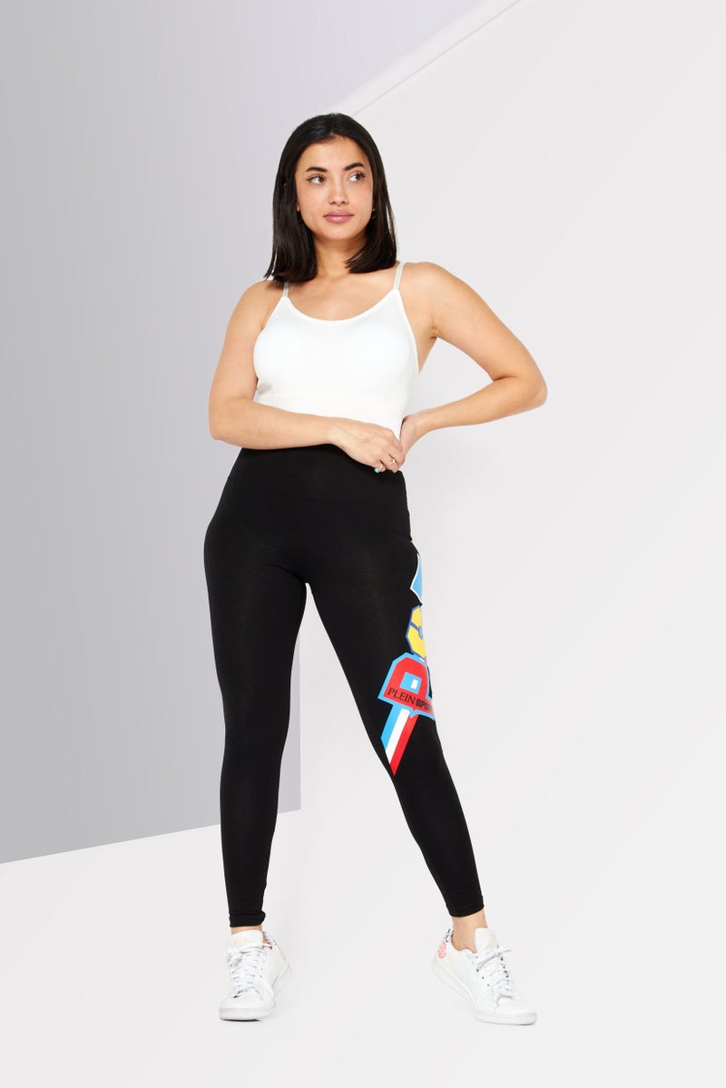 PHILIPP PLEIN Plein Sport Women Sportswear Fit Training Leggings, Black - Image 2