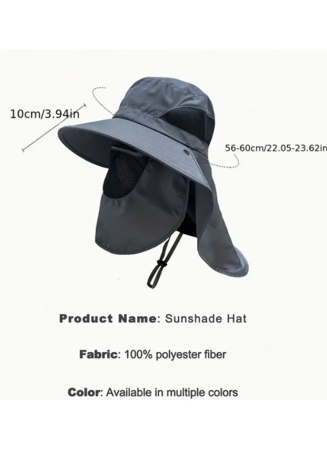 Generic - UV Protection Bucket Hat with Detachable Face Cover & Neck Flap – Breathable Polyester Sun Hat for Outdoor, Hiking, Fishing & Travel – Hand Washable - Image 1
