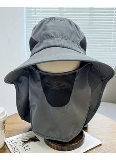 UV Protection Bucket Hat with Detachable Face Cover & Neck Flap – Breathable Polyester Sun Hat for Outdoor, Hiking, Fishing & Travel – Hand Washable