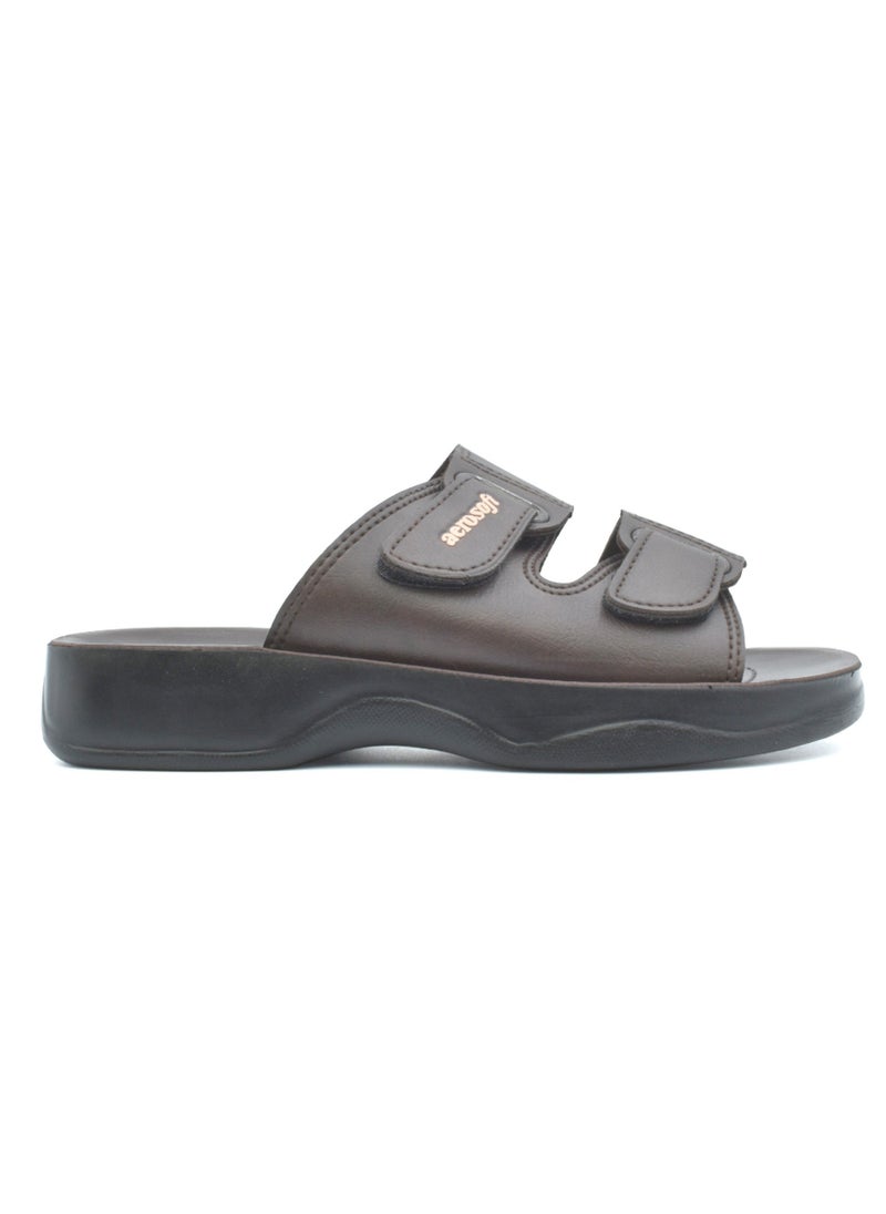 AEROSOFT A4811 MEN'S BROWN SLIPPERS - Image 1