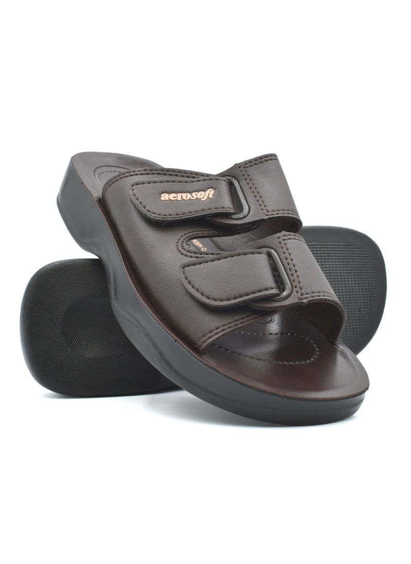 AEROSOFT A4811 MEN'S BROWN SLIPPERS - Image 2