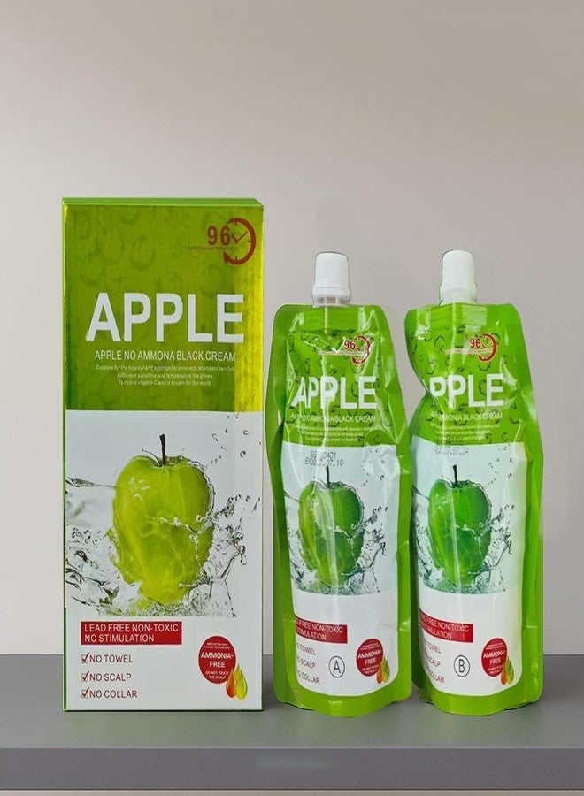 LOBE MIRACLE Apple Natural Black Hair Colour Cream, Ammonia-Free, Lead-Free, Permanent Dye for Grey Coverage, Silky and Shiny Hair - Image 1