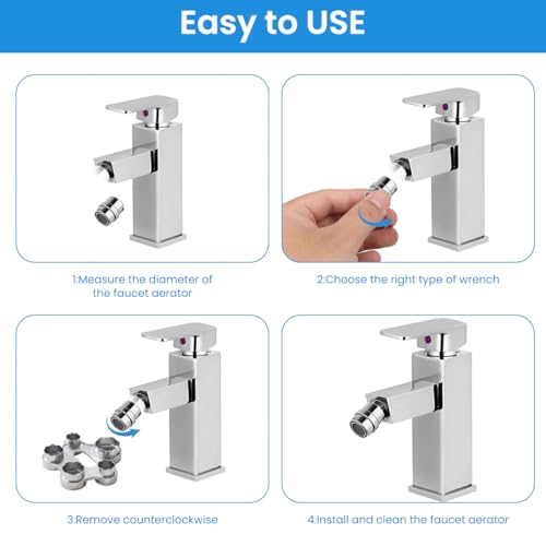 Serplex® 5 in 1 Faucet Aerator Removal Tool Multi Faucet Aerator Wrench Tool Metal Universal Multi-Purpose Aerator Wrench for Faucet Aerators & Sprayers - Image 4