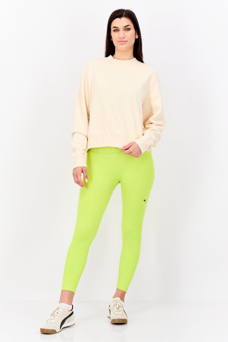 PUMA ملابس رياضية نسائية بأكمام طويلة مناسبة في الهواء الطلق، كريمي - Image 4