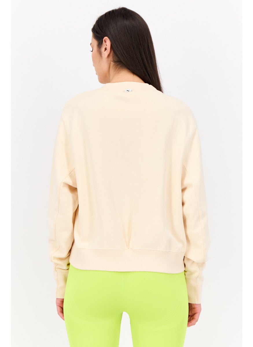 PUMA Women Sportswear Fit Long Sleeves Outdoor Sweatshirt, Cream  - Image 3