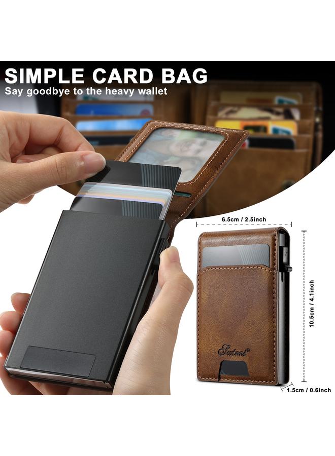 Suteni Case For iPhone 14 Plus H19 Oil Wax 2-in-1 MagSafe Removable Card Box Back Phone Case - Image 5