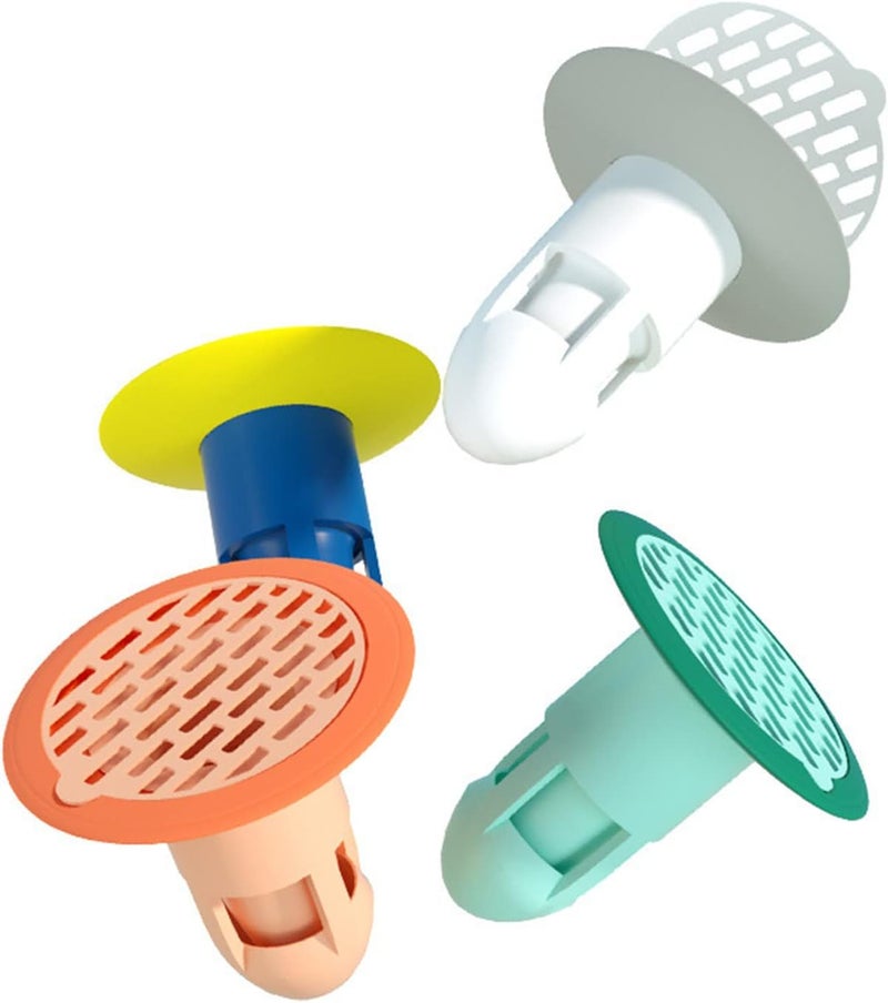 klarako Drain Backflow Preventer, Drain Hair Catcher Silicone Sink Strainer, Floor Drain Anticlog, Toilet Floor Drain Toilet Deodorant Suitable for Kitchen and Bathroom (4PCS) - Image 1
