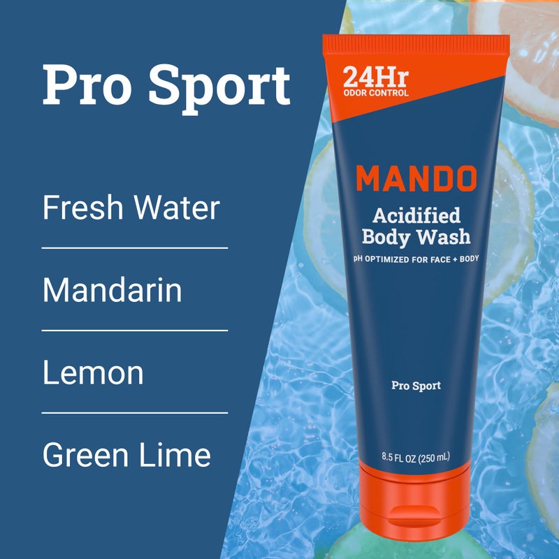 Mando Acidified Body Wash - 24 Hour Odor Control - Removes Odor Better than Soap - Formulated without SLS or Phthalates - Skin Safe - 8.5 Ounce (Pack of 2) - Pro Sport and Mt Fuji - Image 5
