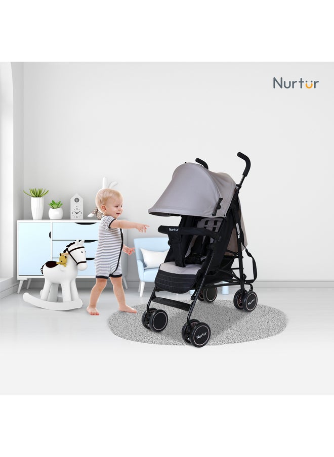 Nurtur عربة أطفال خفيفة الوزن للأطفال من 0 إلى 36 شهرًا، سلة تخزين، ممتص للصدمات قابل للفصل وحزام أمان بخمس نقاط  - Image 4