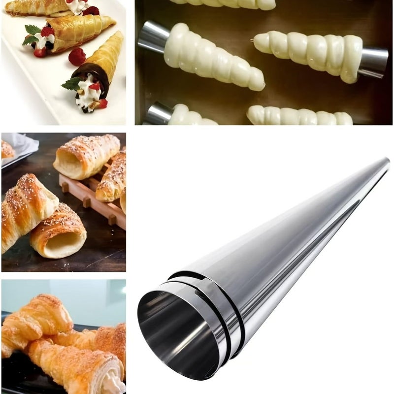 30pcs Flat Mouth Triangular Cone Danish Pipe Cream Horn Molds Non Stick Baking Tool for Pastries - Image 2