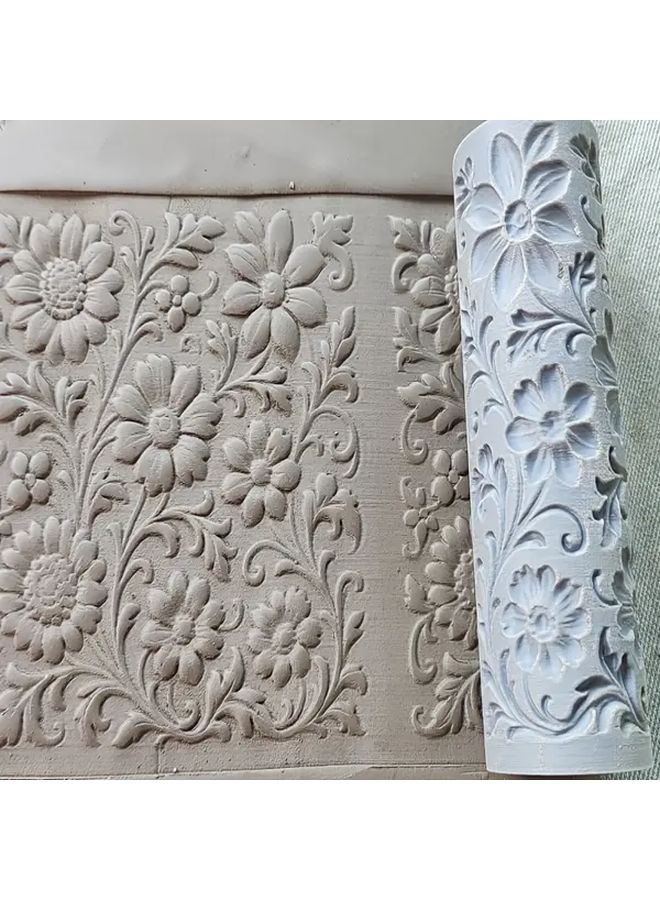 Victorian Garden White Texture Plastic Clay Rolling Pin for Pottery Jewelry - Image 3