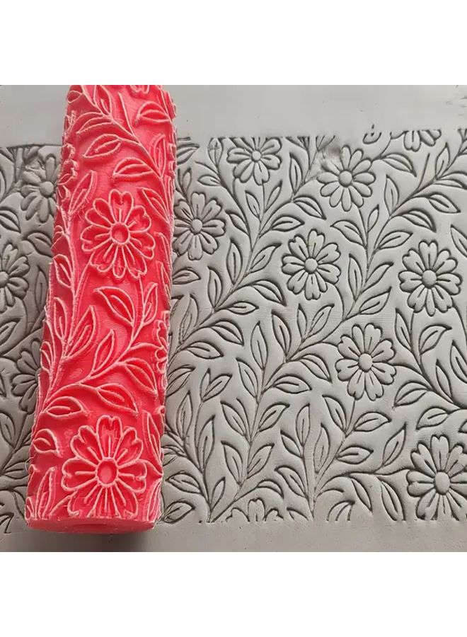 Victorian Garden White Texture Plastic Clay Rolling Pin for Pottery Jewelry - Image 1