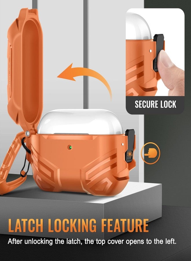 موبوسي جراب MOBOSI لسماعات AirPods Pro 3، متوافق مع MagSafe، جراب حماية عسكري لسماعات AirPods Pro 3، مؤشر LED أمامي مرئي، جراب مقاوم للصدمات مع مجموعة تنظيف وحلقة مفاتيح (2025)، برتقالي - Image 4