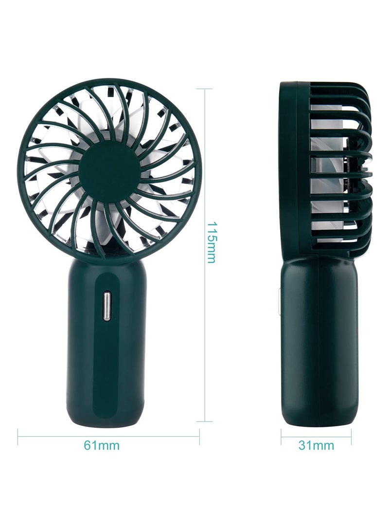 Cuken Handheld Mini Fan ,Battery Operated, Small Personal Portable Fan Speed Adjustable, USB Rechargeable Fan,For Home Office Indoor Outdoor Travelling ,Green - Image 2