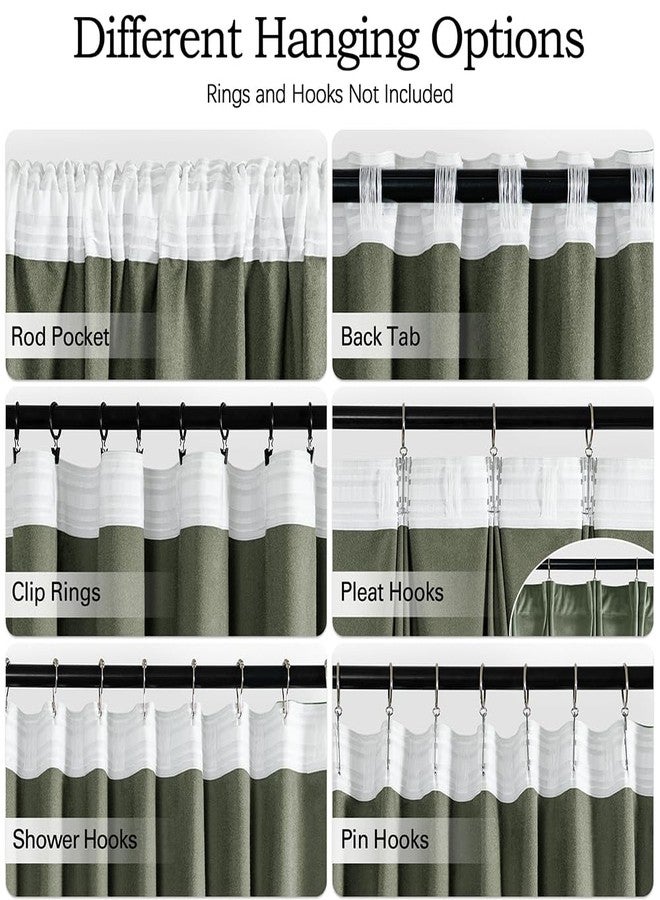 ميولي ستائر مخملية من MIULEE بلون أخضر حكيم، 96 بوصة، قطعتان - ستائر فاخرة معتمة للغرف، مناسبة لغرف النوم والمعيشة، عازلة للحرارة، فائقة النعومة، معتمة تمامًا، مزودة بحلقات خلفية وجيب للعمود، وثنيات متداخلة، عرض 52 × طول 96 بوصة - Image 3