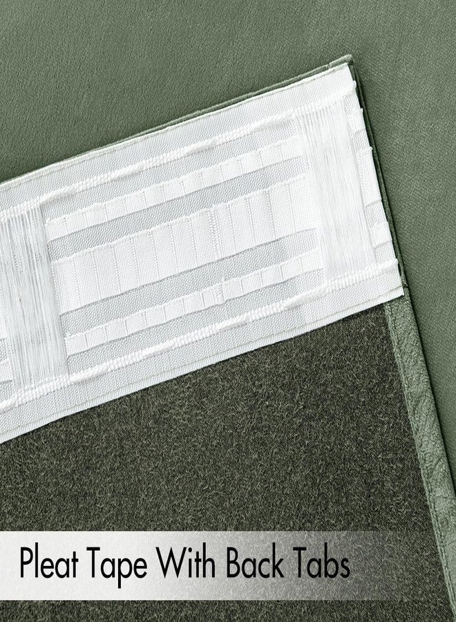 ميولي ستائر مخملية من MIULEE بلون أخضر حكيم، 96 بوصة، قطعتان - ستائر فاخرة معتمة للغرف، مناسبة لغرف النوم والمعيشة، عازلة للحرارة، فائقة النعومة، معتمة تمامًا، مزودة بحلقات خلفية وجيب للعمود، وثنيات متداخلة، عرض 52 × طول 96 بوصة - Image 4