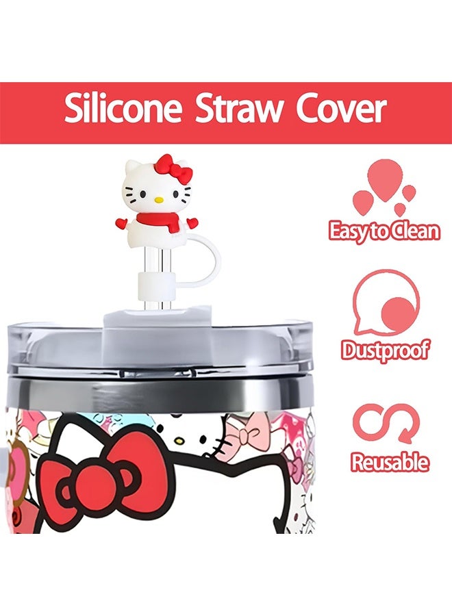 سانريو ٤ قطع من أغطية القش الجميلة لأكواب ستانلي، أغطية سيليكون لأغطية القش متوافقة مع أكواب ستانلي سعة ٣٠ و٤٠ أونصة، أغطية قابلة لإعادة الاستخدام لأغطية رؤوس القش لملحقات أكواب ستانلي. - Image 2