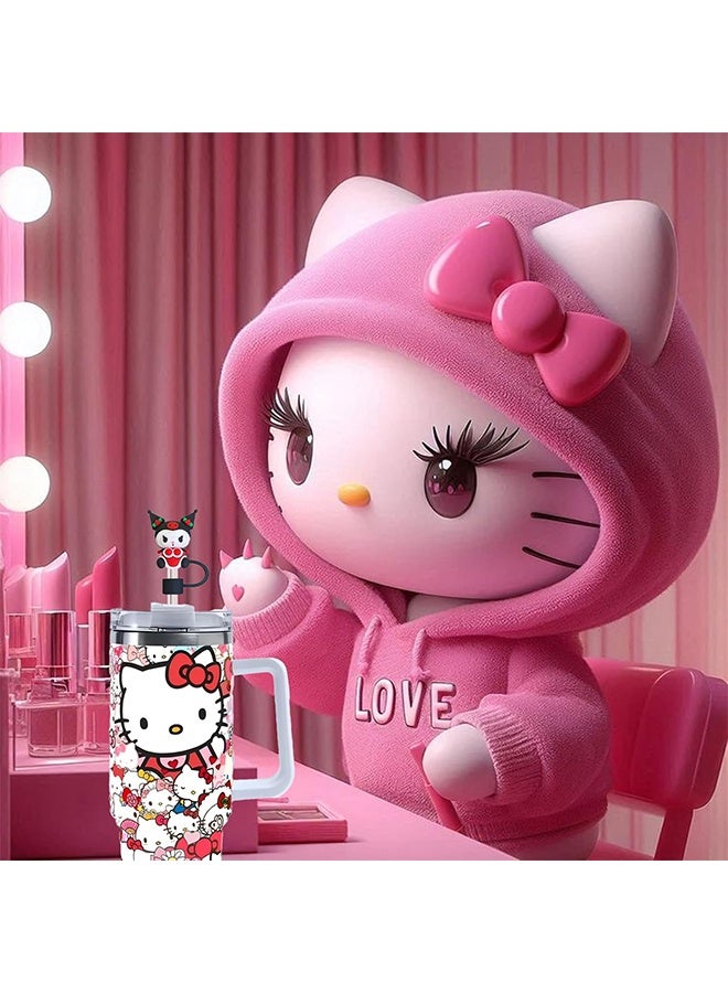 سانريو ٤ قطع من أغطية القش الجميلة لأكواب ستانلي، أغطية سيليكون لأغطية القش متوافقة مع أكواب ستانلي سعة ٣٠ و٤٠ أونصة، أغطية قابلة لإعادة الاستخدام لأغطية رؤوس القش لملحقات أكواب ستانلي. - Image 5