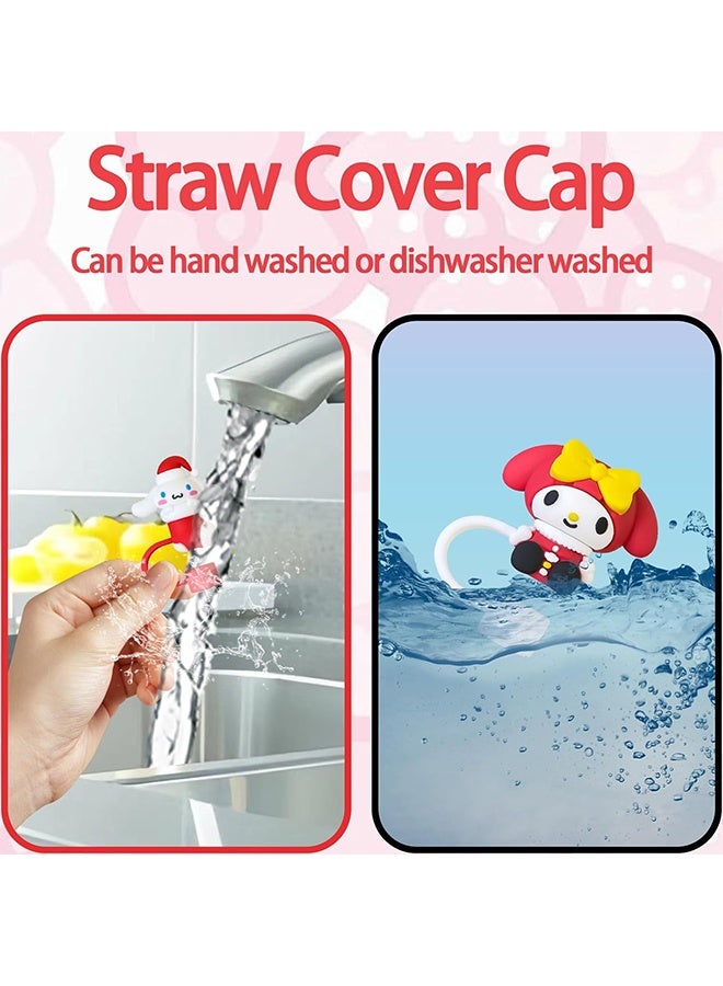 سانريو ٤ قطع من أغطية القش الجميلة لأكواب ستانلي، أغطية سيليكون لأغطية القش متوافقة مع أكواب ستانلي سعة ٣٠ و٤٠ أونصة، أغطية قابلة لإعادة الاستخدام لأغطية رؤوس القش لملحقات أكواب ستانلي. - Image 3