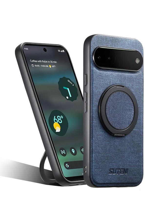 سوتين جراب لهاتف Google Pixel 6a G3 مع حامل دوار 360 درجة من MagSafe مصنوع من جلد الدنيم - Image 1