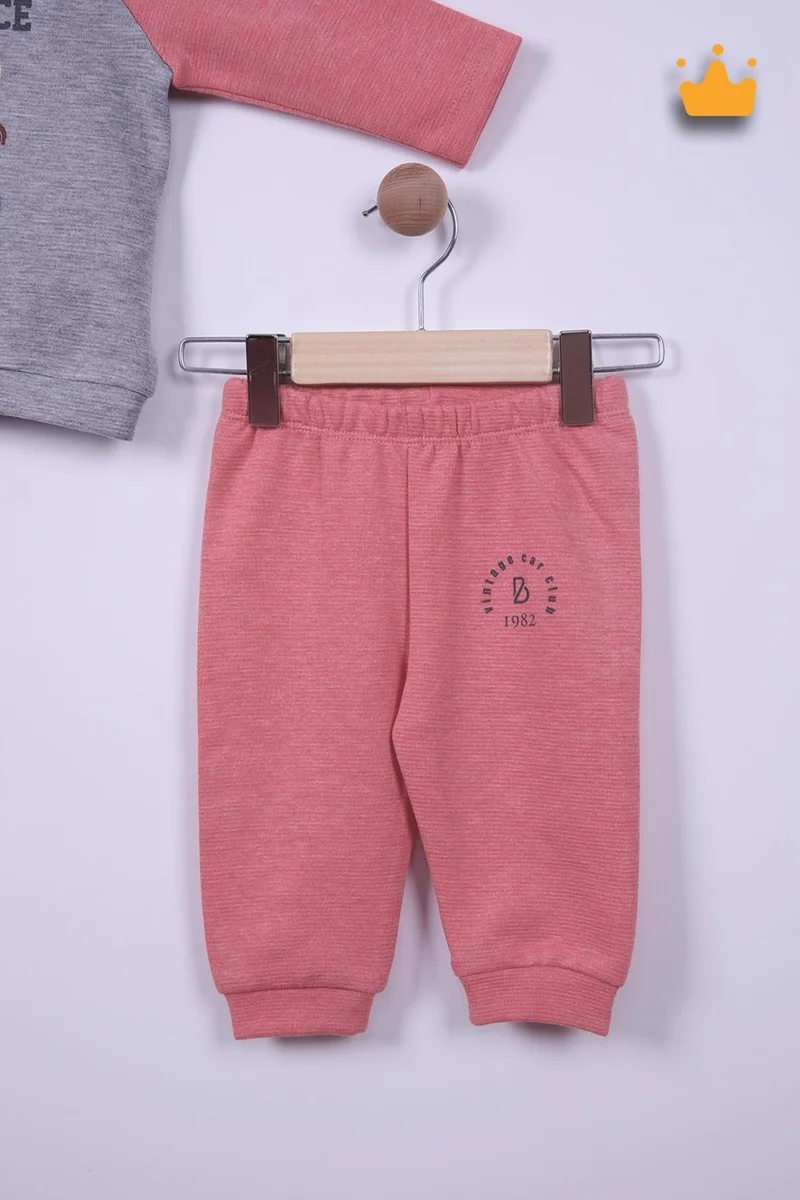 بينو بيبي Babyhola 6-24 Months Vintage Car Baby Boy Tracksuit Set 12042