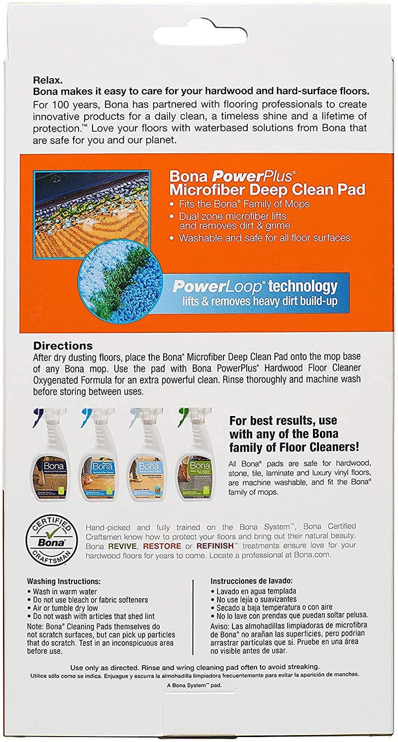 Bona Professional Bona PowerPlus Microfiber deep Clean Padfor Multi-Surface Floors 3 Pack - Image 2