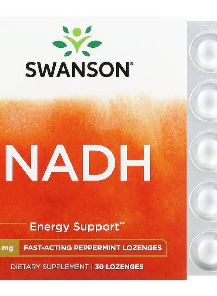 SWANSON Nadh - Fast-Acting Peppermint Lozenges 10 mg 30 Loz - Image 1
