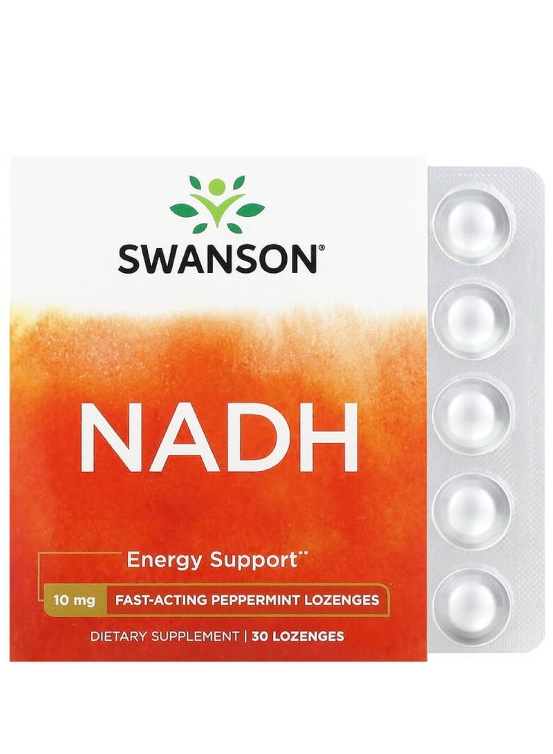 SWANSON Nadh - Fast-Acting Peppermint Lozenges 10 mg 30 Loz - Image 2