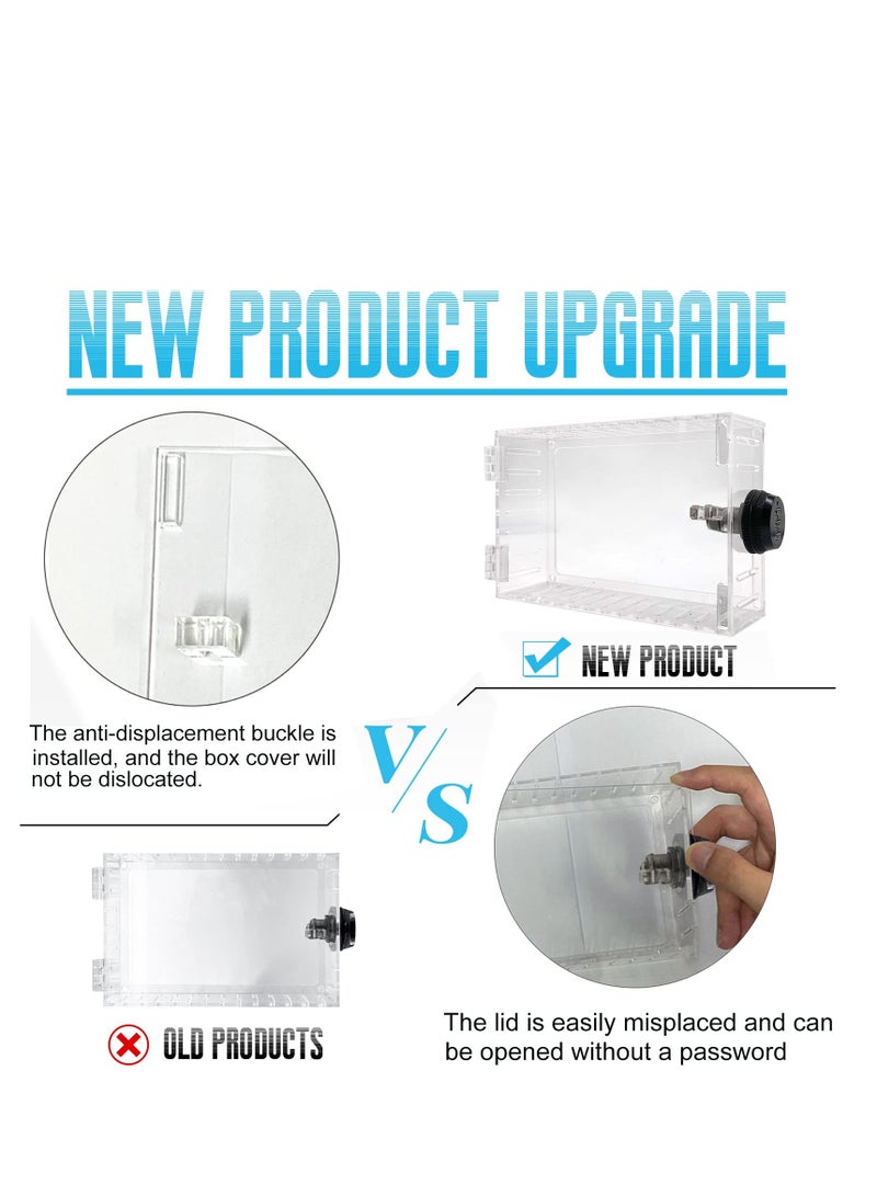 Large Universal Thermostat Lock Box with Combination Lock Clear Thermostat Guard for Wall Fits Thermostats 6.5 X 4.6 X 2.1in or Smaller (1PCS) - Image 5
