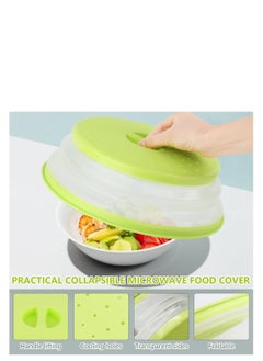 Generic 2Pcs Microwave Plate Cover, 26.5 cm Round, Green, Collapsible, Food Cover  - Image 3