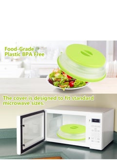 Generic 2Pcs Microwave Plate Cover, 26.5 cm Round, Green, Collapsible, Food Cover  - Image 2