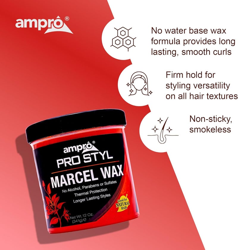 Ampro Pro Styl Marcel Wax - Strong Hold Styling Wax for Natural Hair, 12 oz - Image 5