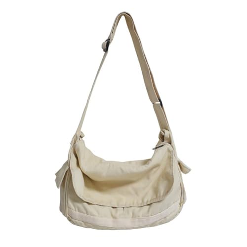 POHADON Vintage Canvas Messenger Bag for Men Women Crossbody Bag Satchel Shoulder Bag Harajuku Streetwear (White) - Image 1