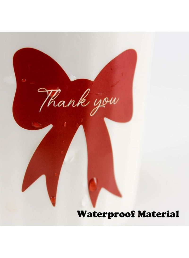 Bow-Shaped Thank You Stickers Roll | 120-Piece Elegant Adhesive Labels with 4 Cute Designs, 6x5cm (2.36x1.96 in), for Gift Boxes, Journaling, Packaging, Handmade Goods, Cup & Envelope Seals - Image 4