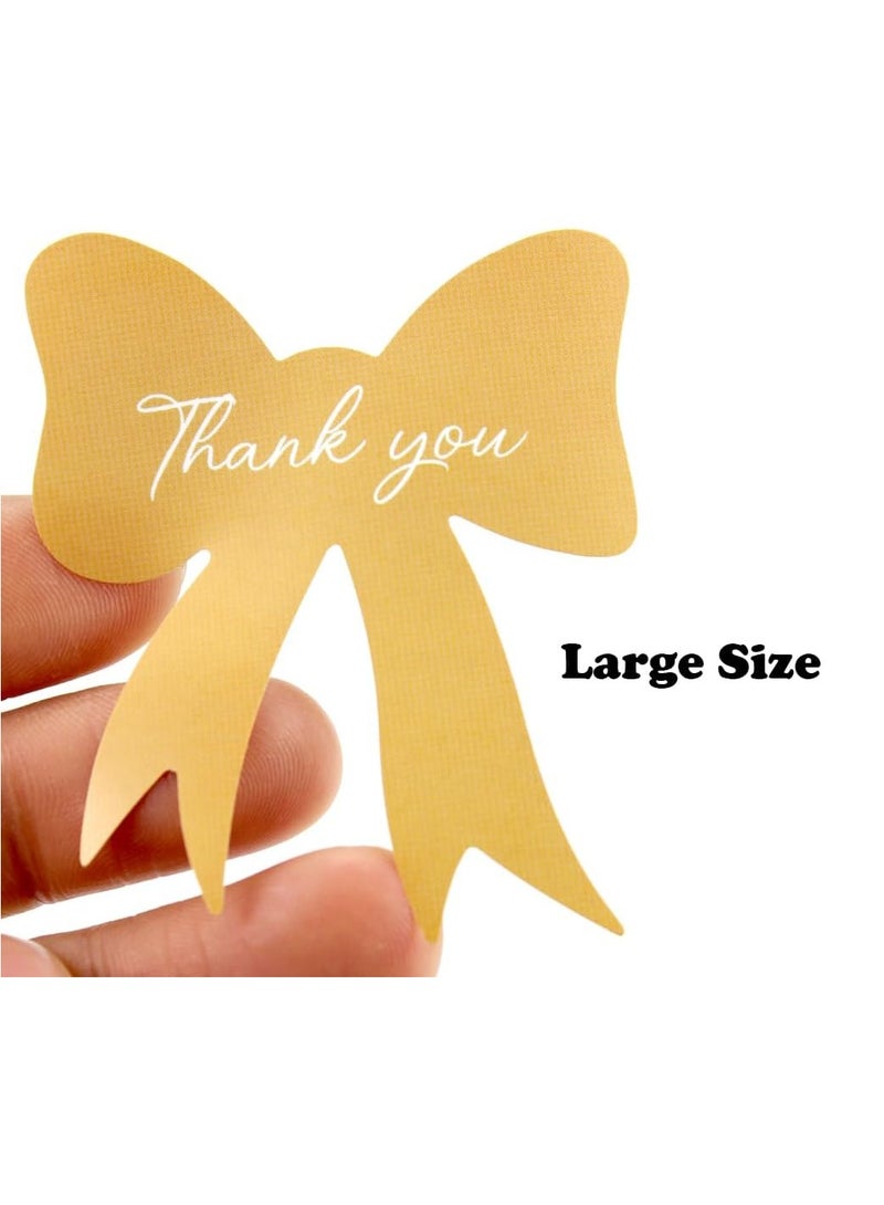 Bow-Shaped Thank You Stickers Roll | 120-Piece Elegant Adhesive Labels with 4 Cute Designs, 6x5cm (2.36x1.96 in), for Gift Boxes, Journaling, Packaging, Handmade Goods, Cup & Envelope Seals - Image 3