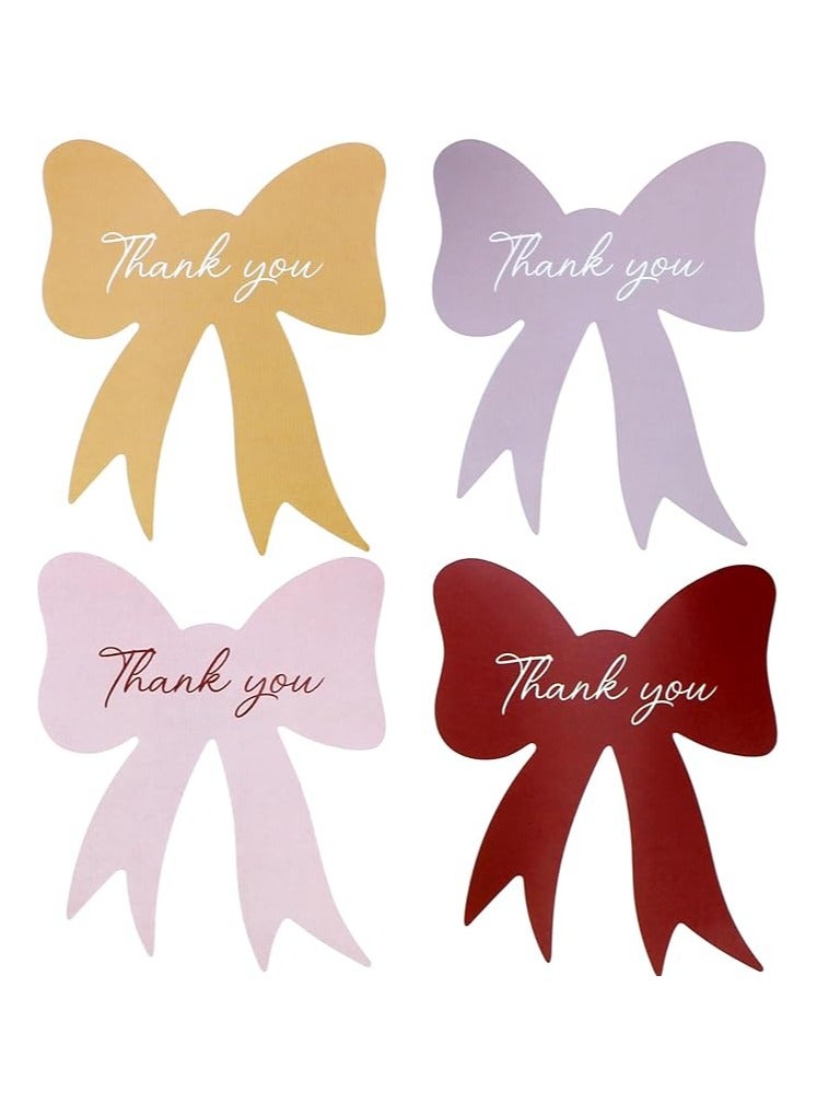 Bow-Shaped Thank You Stickers Roll | 120-Piece Elegant Adhesive Labels with 4 Cute Designs, 6x5cm (2.36x1.96 in), for Gift Boxes, Journaling, Packaging, Handmade Goods, Cup & Envelope Seals - Image 2