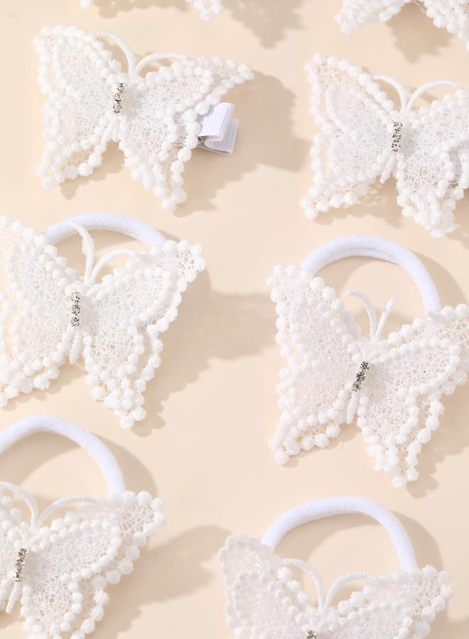 Take Two Set of 8 - Butterfly Hair Ties and Clips - Image 3