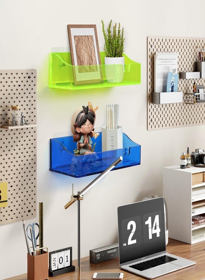 YAWSOUP Acrylic Shower Shelves 3 Pack,Adhesive Shower Shelf Organizer for Bathroom Storage Home Decor,No Drilling Wall Mounted Organizer（Translucent - Image 3